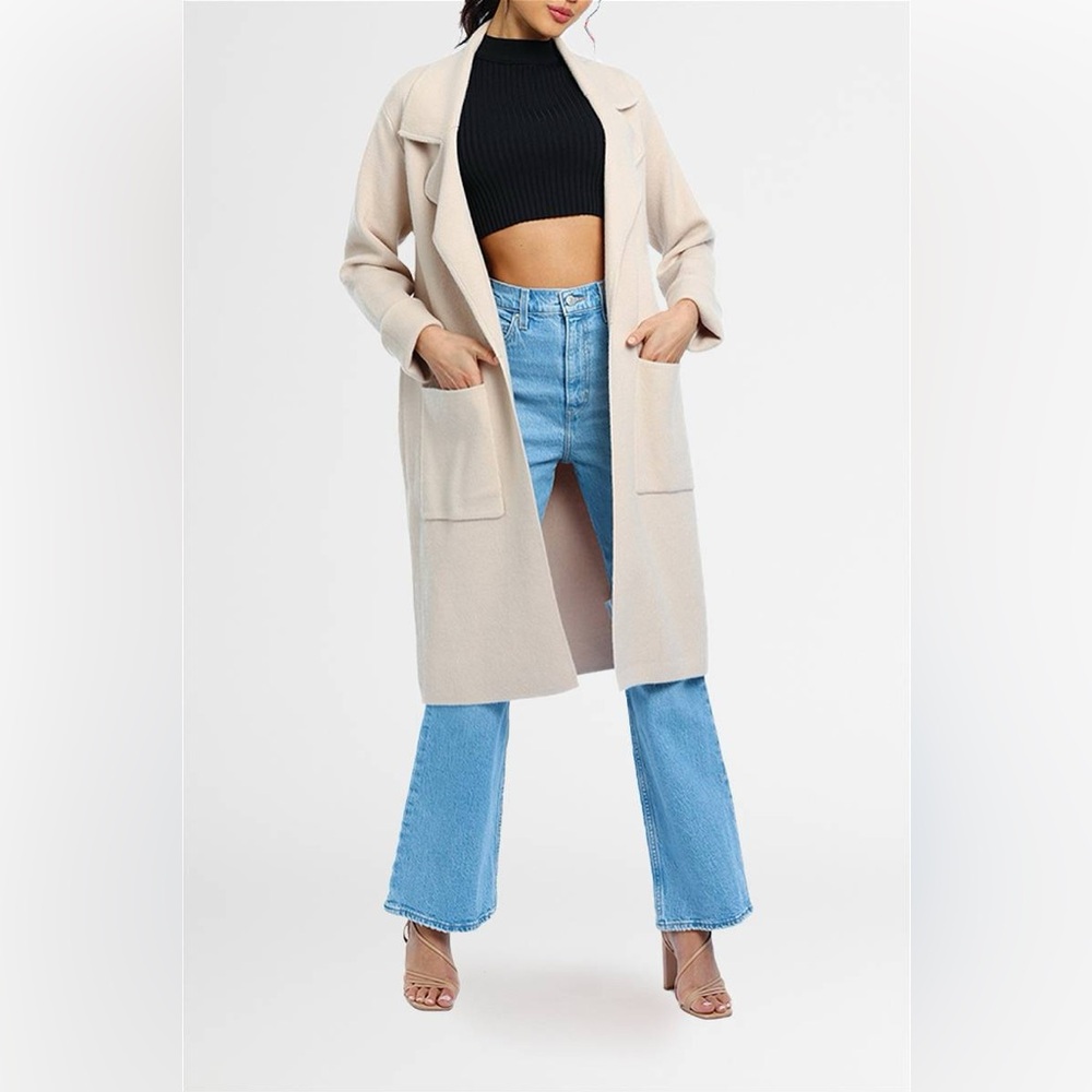 Staple the label Elegant Tan long Women's Sweater Coat large